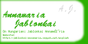 annamaria jablonkai business card